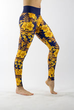 Load image into Gallery viewer, Gold Full Hibiscus Leggings - KDesign Fitness
