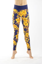Load image into Gallery viewer, Gold Full Hibiscus Leggings - KDesign Fitness
