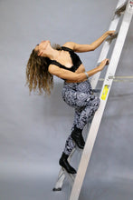 Load image into Gallery viewer, Black &amp; White Damask Leggings - KDesign Fitness
