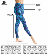 Load image into Gallery viewer, Orange Peacock Leggings - KDesign Fitness

