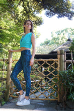 Load image into Gallery viewer, Lace Print Blue Leggings - KDesign Fitness
